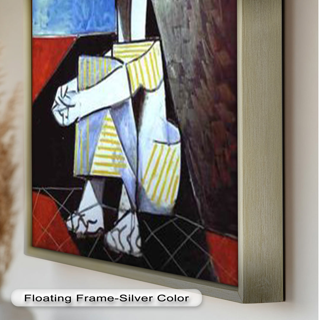 Seated in Reflection – Picasso Style Abstract Oil Painting