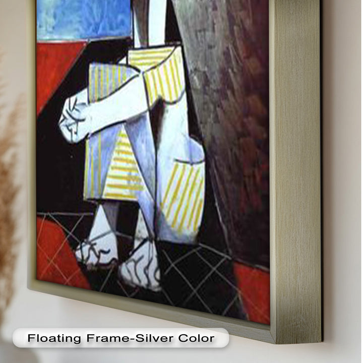 Seated in Reflection – Picasso Style Abstract Oil Painting