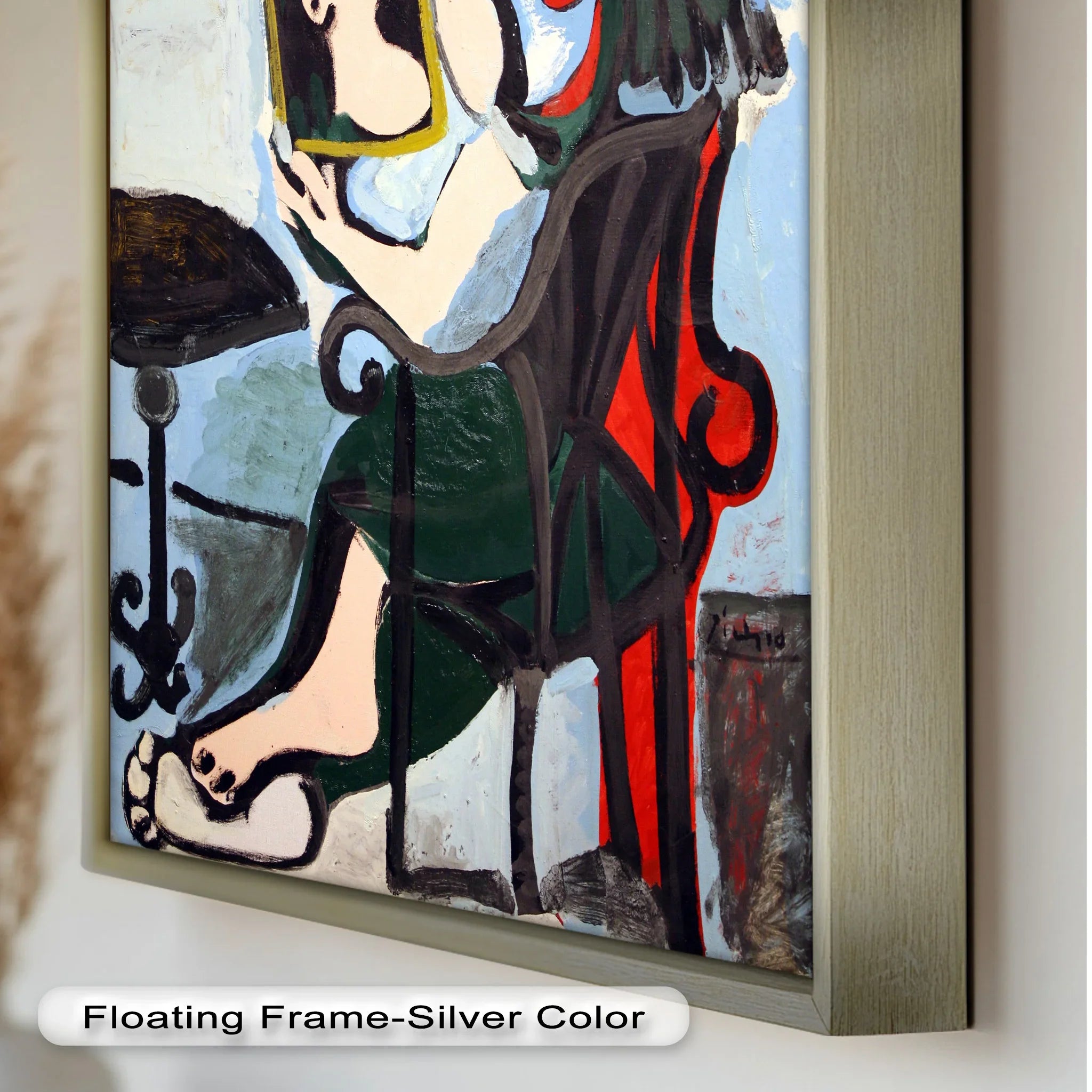 Woman with Mirror – Abstract Reflection Picasso Oil Painting