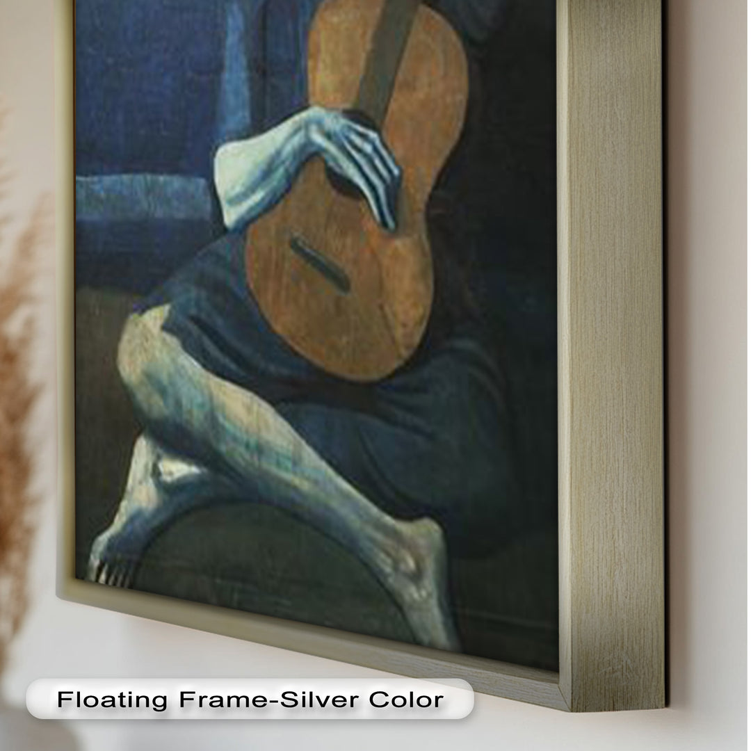 The Old Guitarist – Blue Period Melancholy Oil Painting
