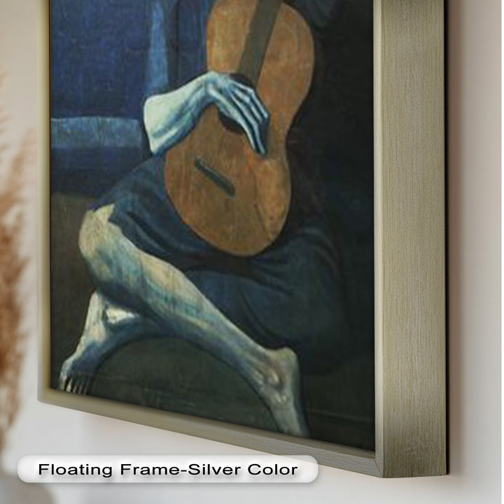 The Old Guitarist – Blue Period Melancholy Oil Painting