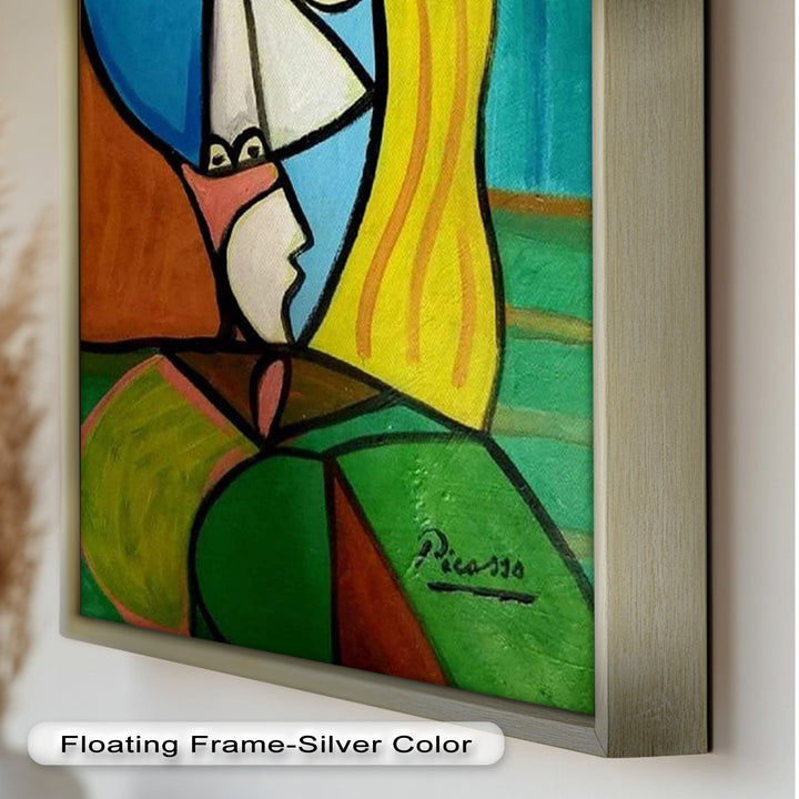 Golden Gaze – Cubist Woman in Hat Picasso Oil Painting