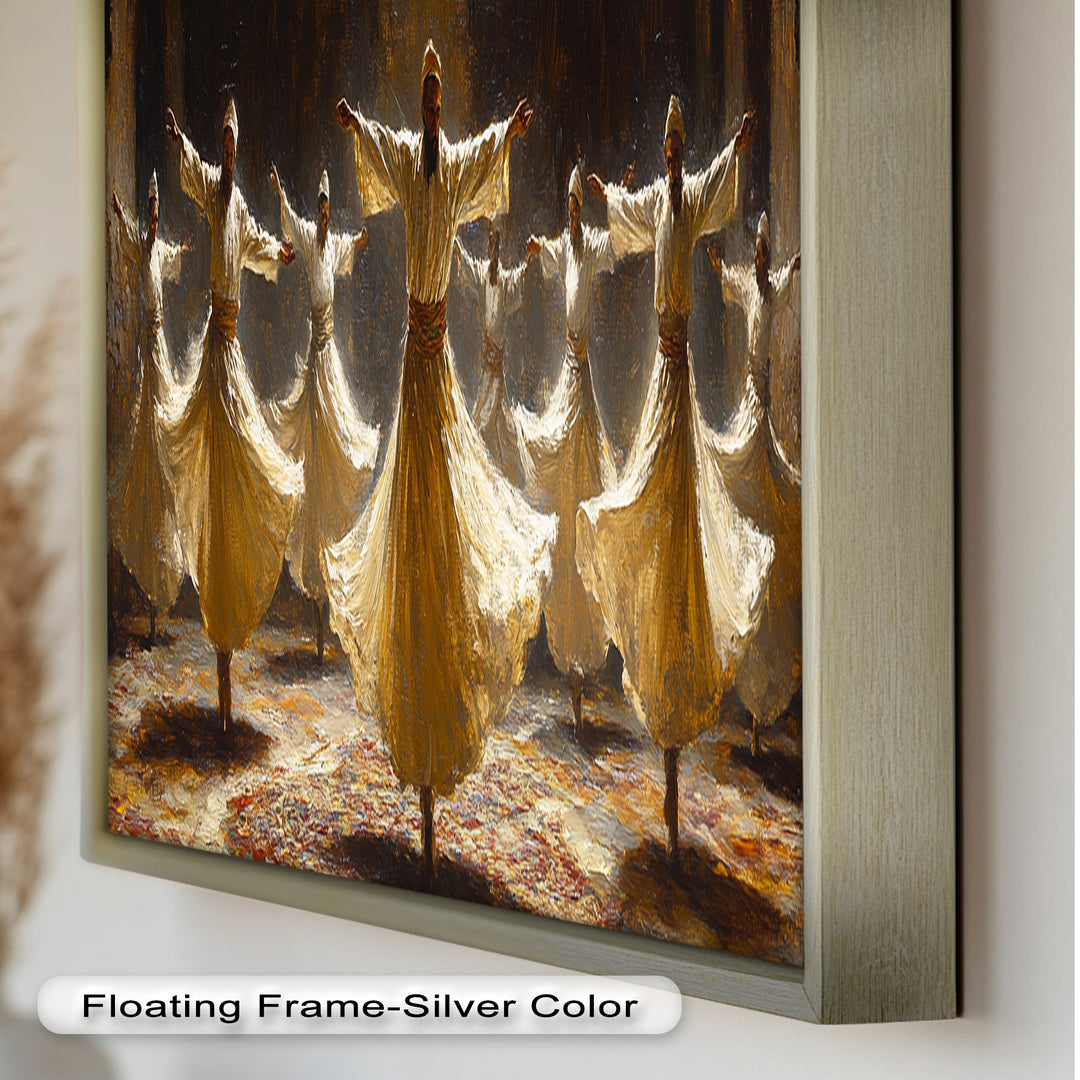 Whirling Dervishes Wall Art – Framed Oil Painting