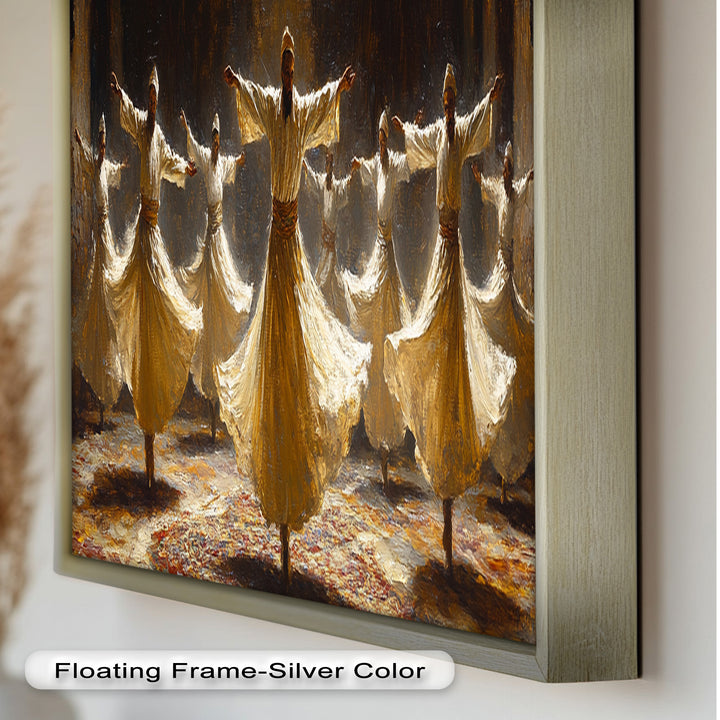 Whirling Dervishes Wall Art – Framed Oil Painting