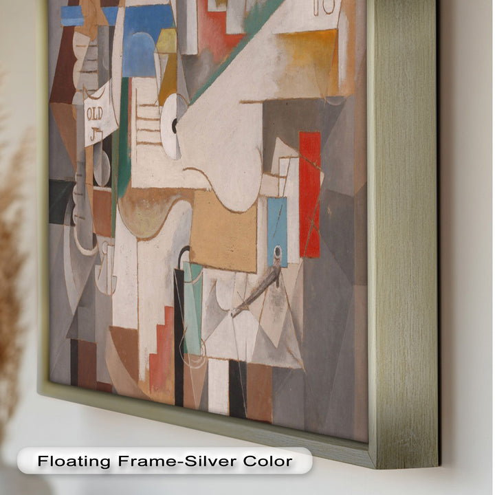 Geometric Cubist Composition Wall Art – Abstract Oil Painting