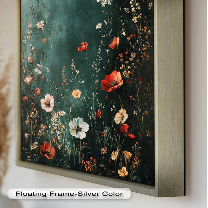 Wild Bloom Serenity – Vintage Blumenölgemälde