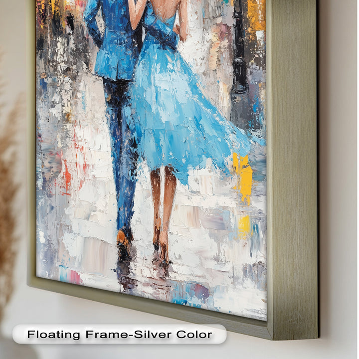 Forever in the Rain – Romantic Couple Love Oil Painting