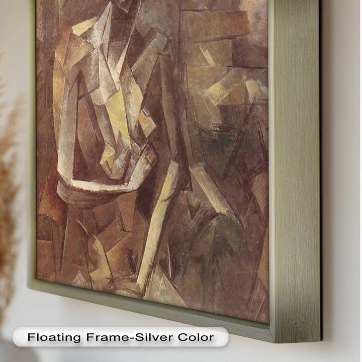 Geometric Nude Study Wall Art – Cubist Oil Painting