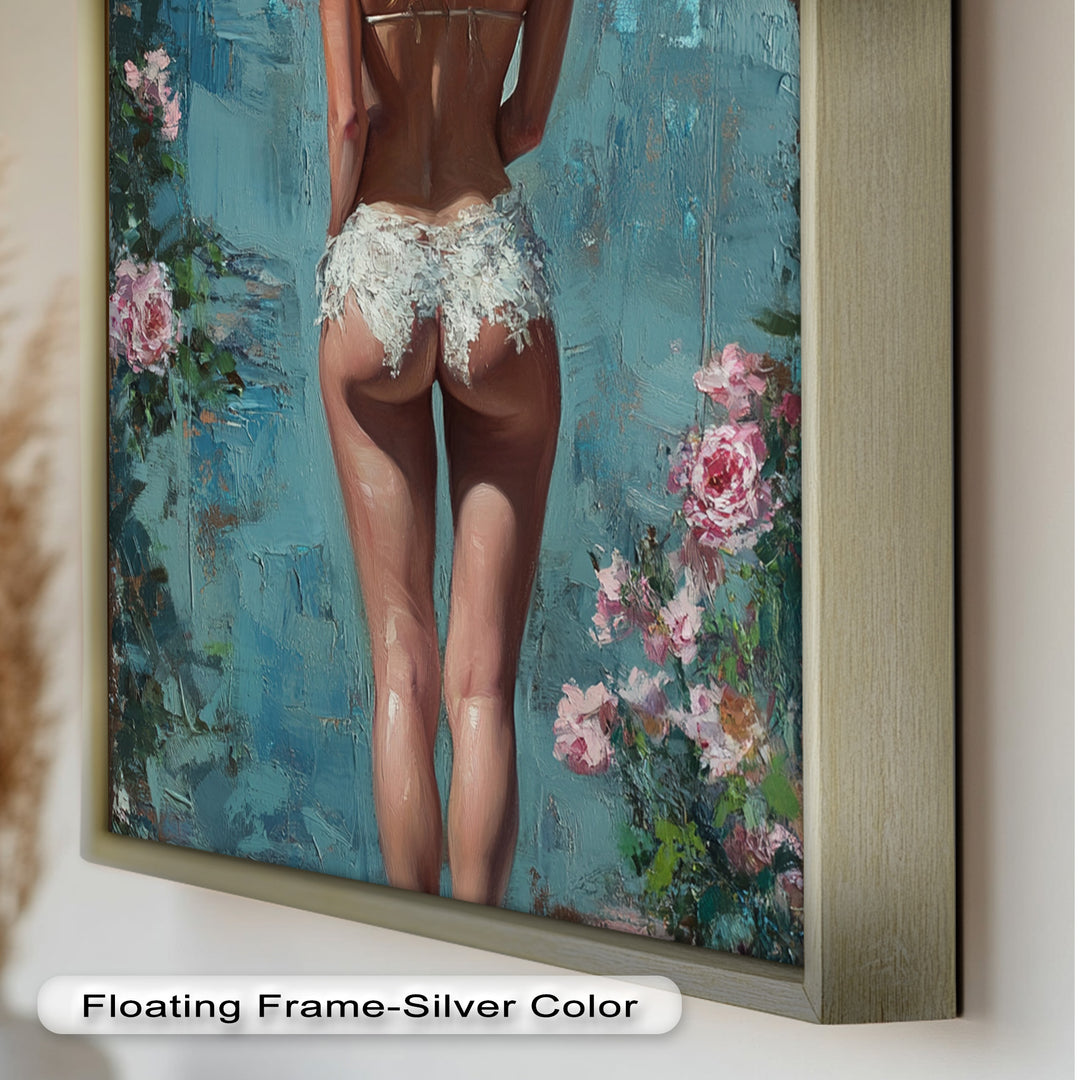 Floral Reverie – Dreamlike Summer Nude Oil Painting