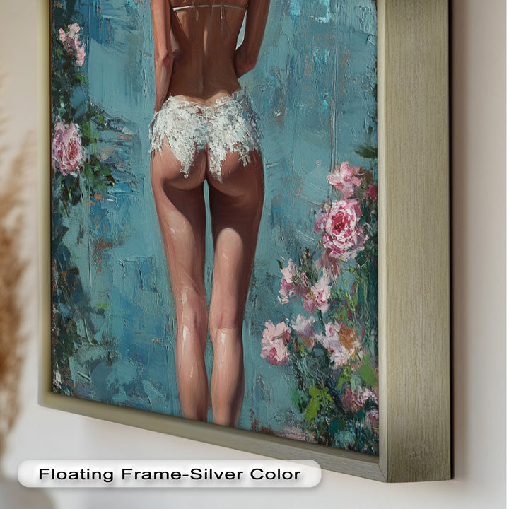 Floral Reverie – Dreamlike Summer Nude Oil Painting