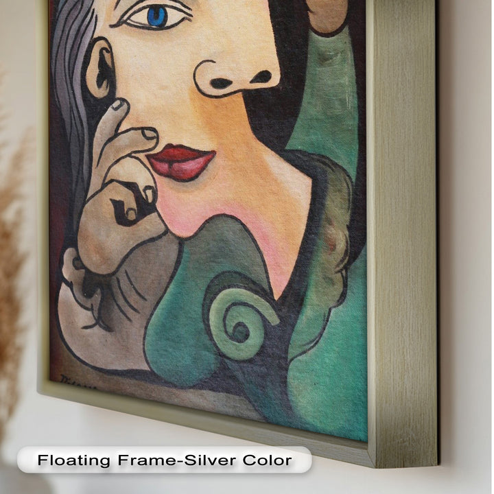 Quiet Bloom – Woman with Yellow Flower Picasso Oil Painting