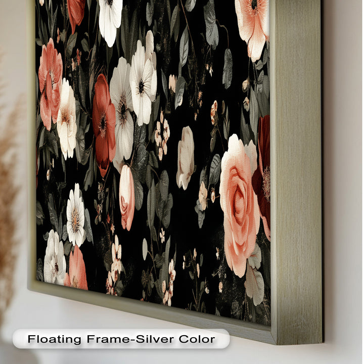Vintage Rose Garden Wall Art – Floral Oil Painting