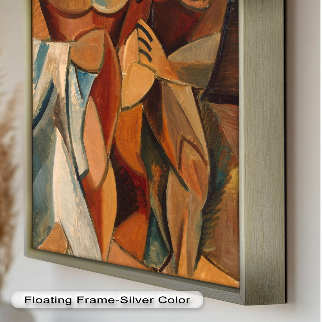 Abstract Embrace in Earth Tones - Picasso Oil Painting