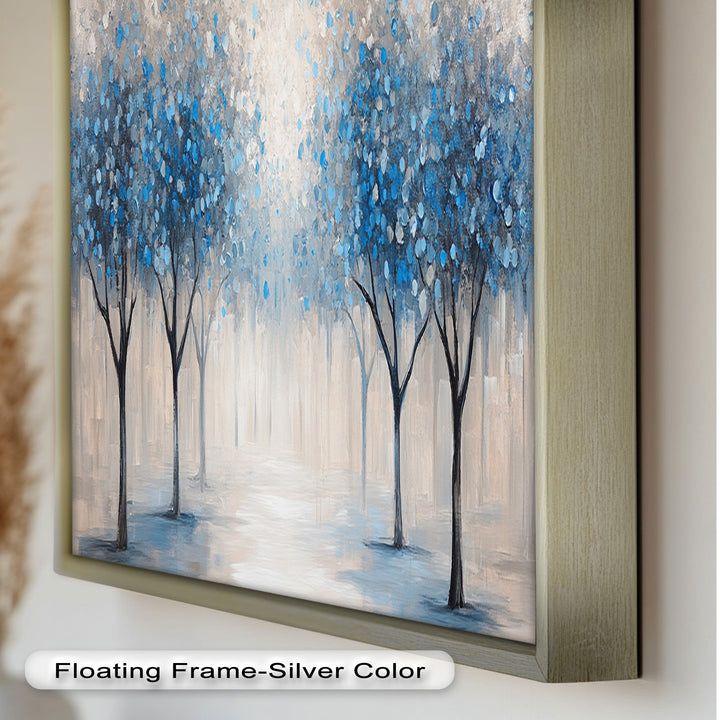 Blue Blossom Trees Wall Art – Floral Oil Painting