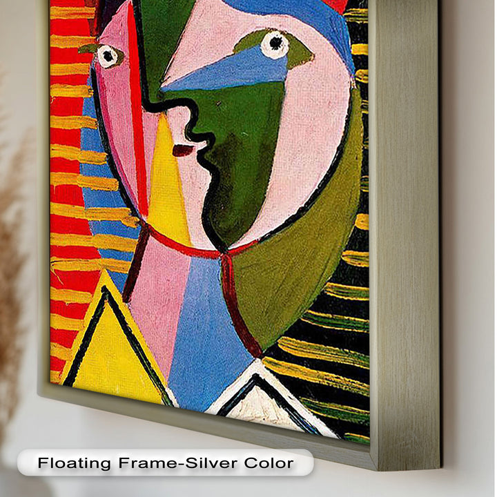 Vibrant Abstract Face – Cubist Oil Painting