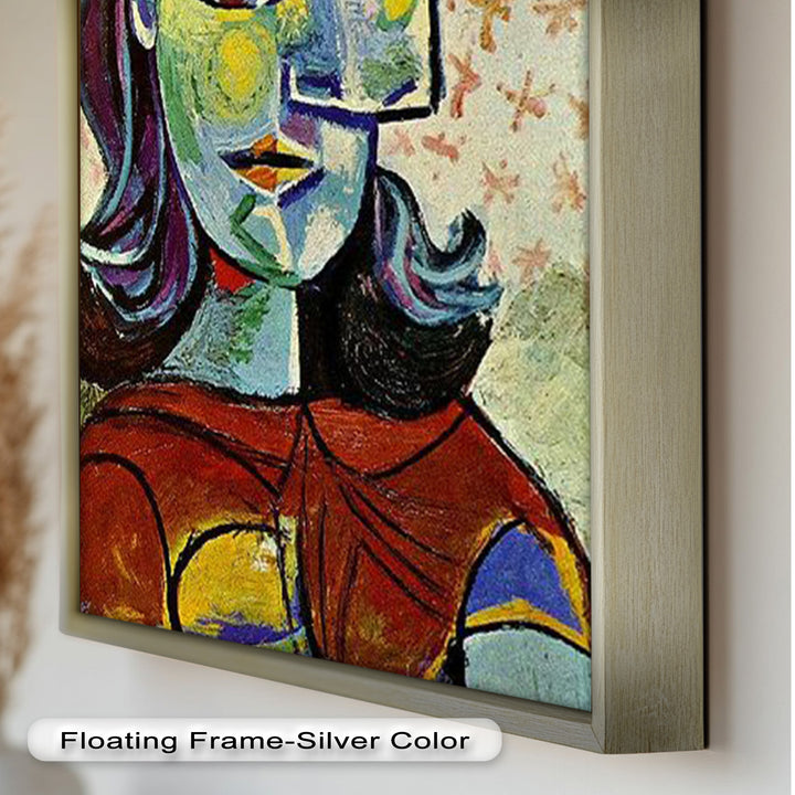 Colorful Portrait with Butterfly Accents - Picasso Oil Painting