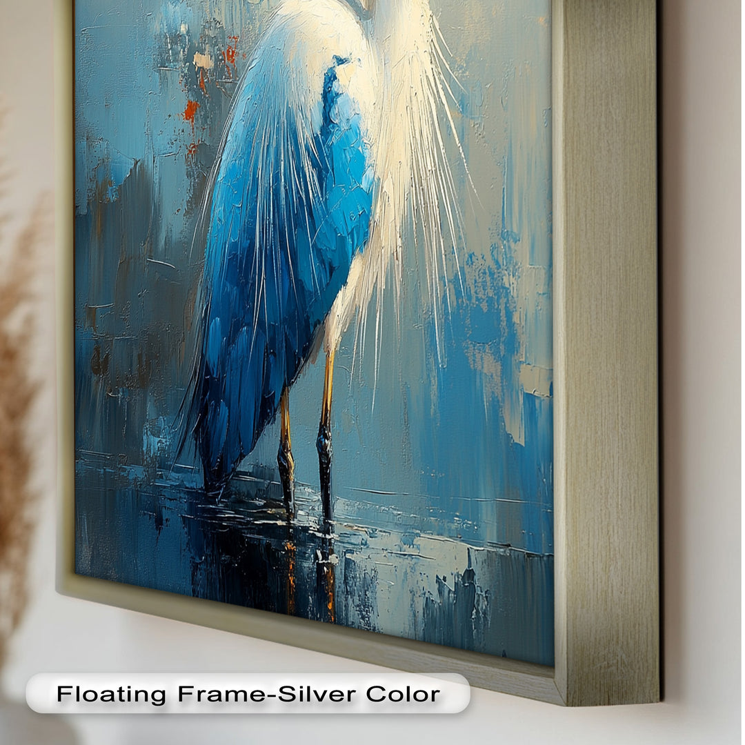 Modern Blue Heron - Animal Oil Painting