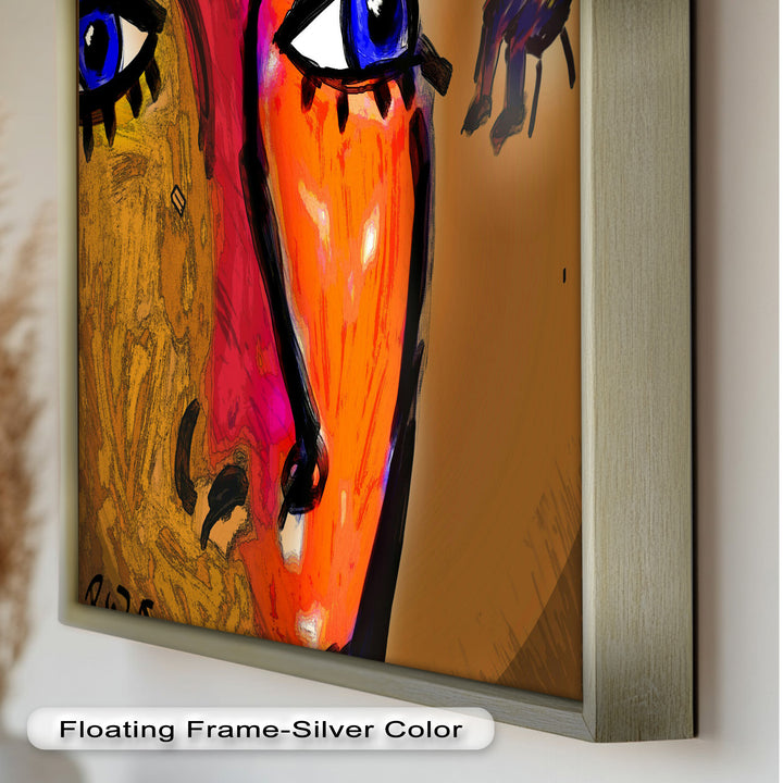 Gaze of Fire – Abstract Portrait with Distant Figure Picasso Oil Painting
