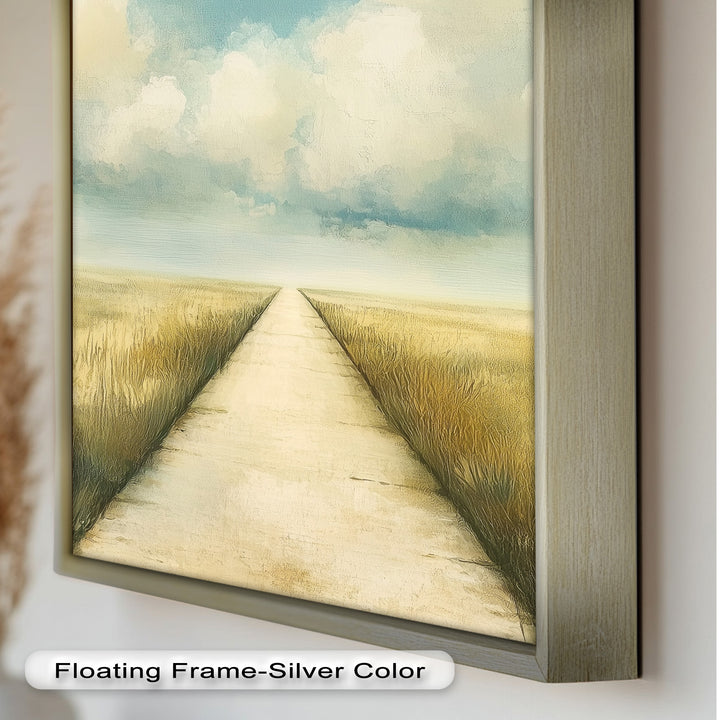 Minimal Nature Wall Art – Road Landscape Oil Painting