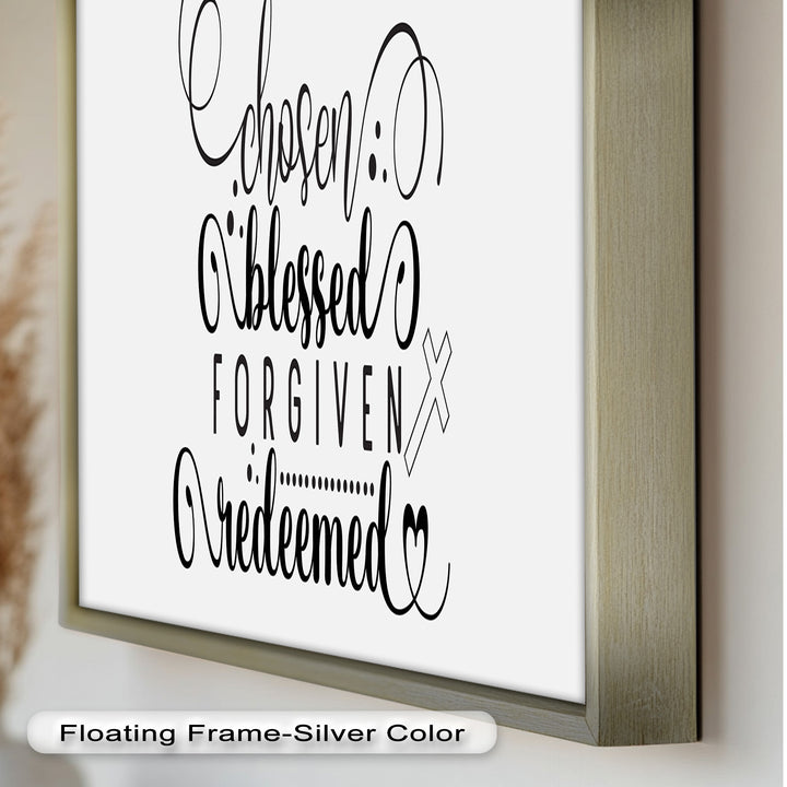 Chosen, Blessed, Forgiven, Redeemed – Bible Verse Oil Painting