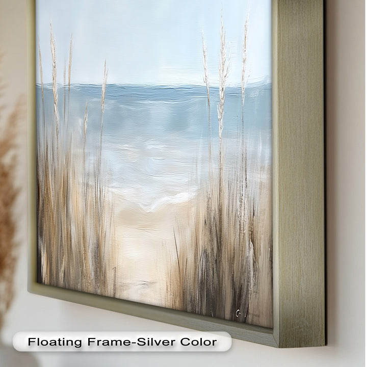 Coastal Wall Art-Beach Grass Landscape Oil Painting