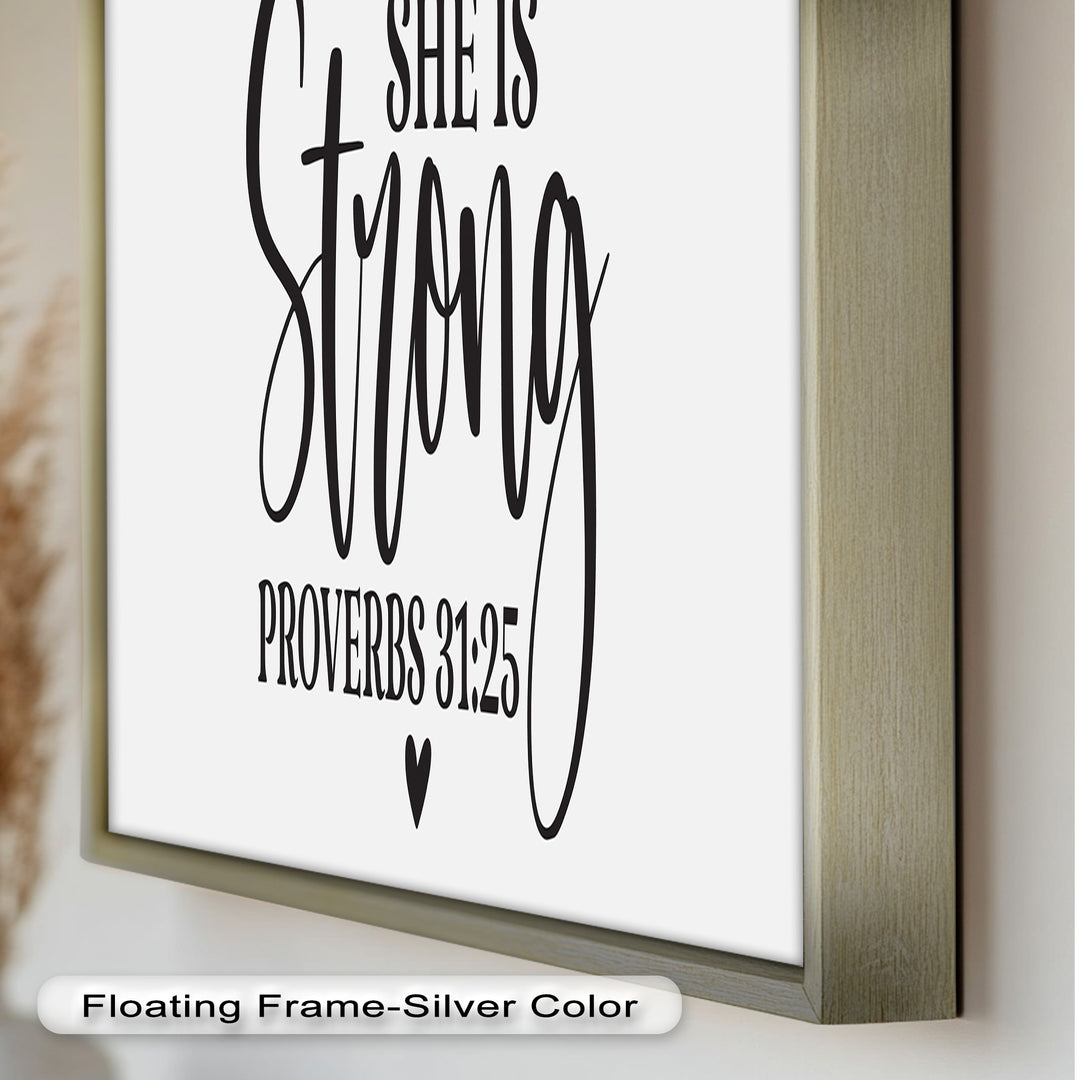 She Is Strong – Proverbs 31:25 Bible Verse Oil Painting