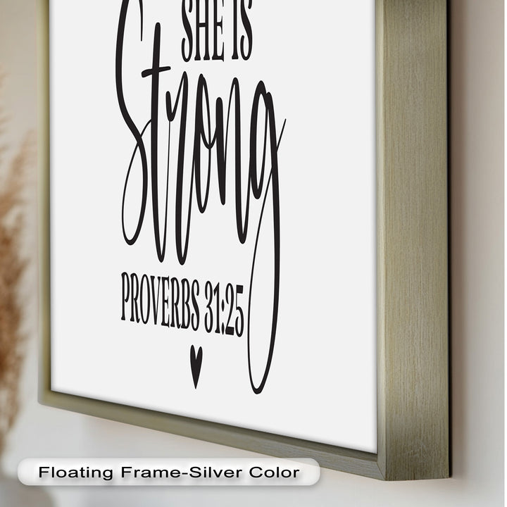 She Is Strong – Proverbs 31:25 Bible Verse Oil Painting