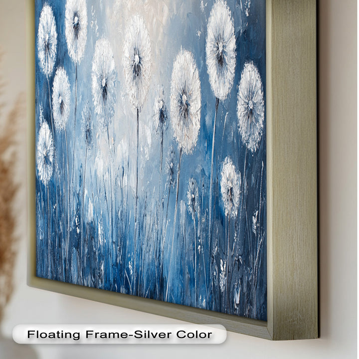 White Dandelion Field Wall Art – Floral Oil Painting