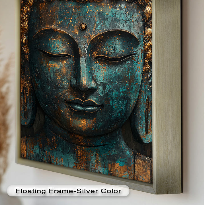 Turquoise Buddha Wall Art – Religious Oil Painting