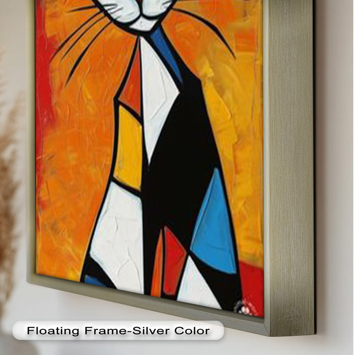 Geometric Feline – Abstract Cat Picasso Style Oil Painting
