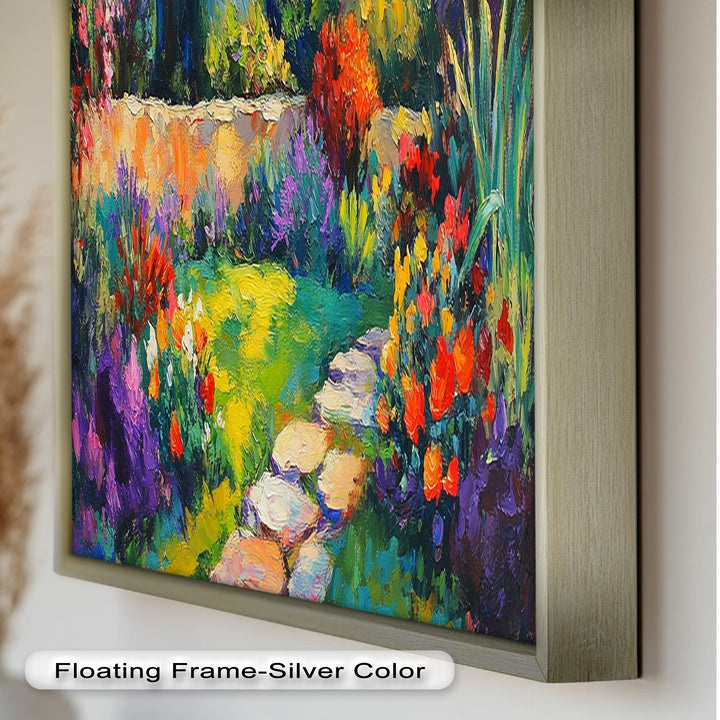 Sunlit Garden Path – Colorful Impressionist Oil Painting