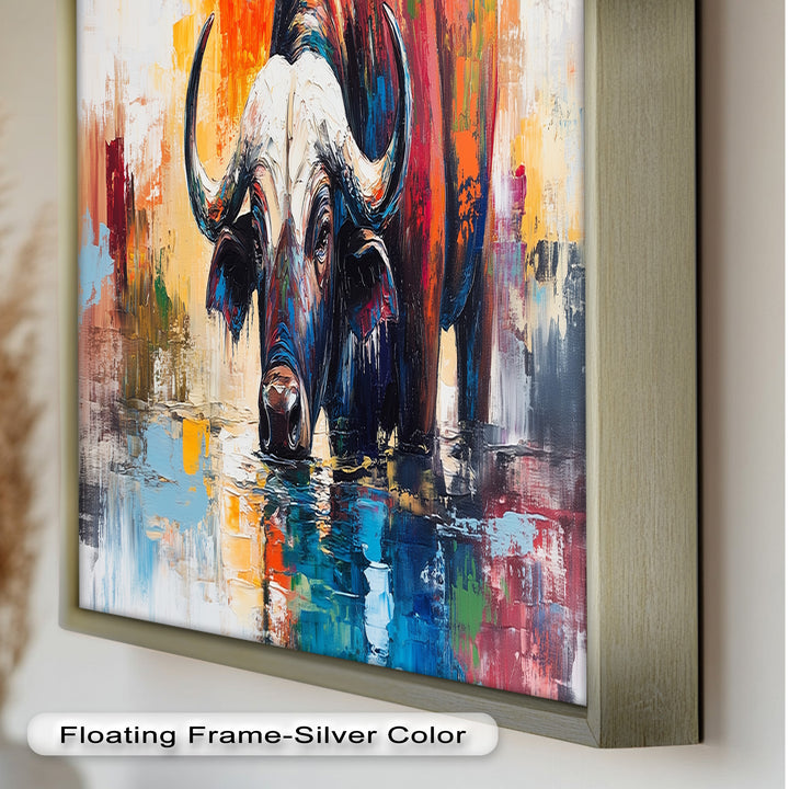 Water Buffalo at River’s Edge – Oil Painting