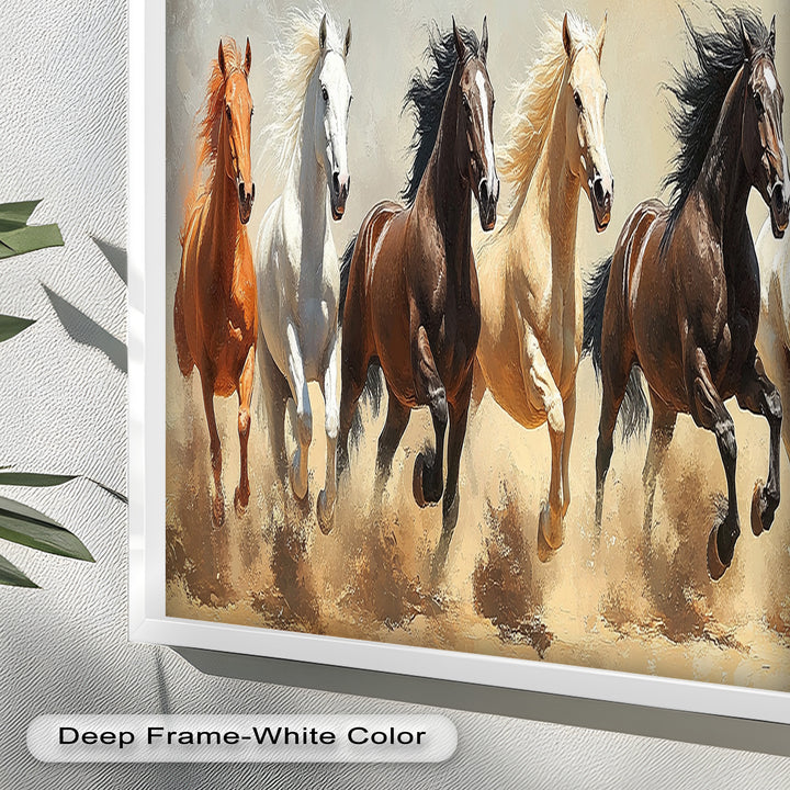 Thundering Harmony – Multicolor Horses Oil Painting