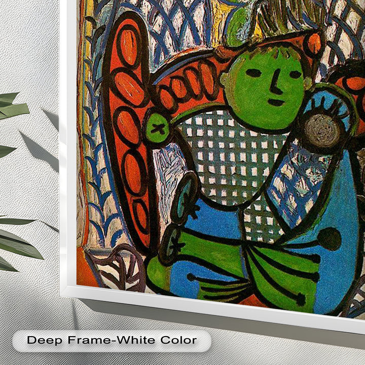 Green Embrace – Mother and Child Picasso Oil Painting