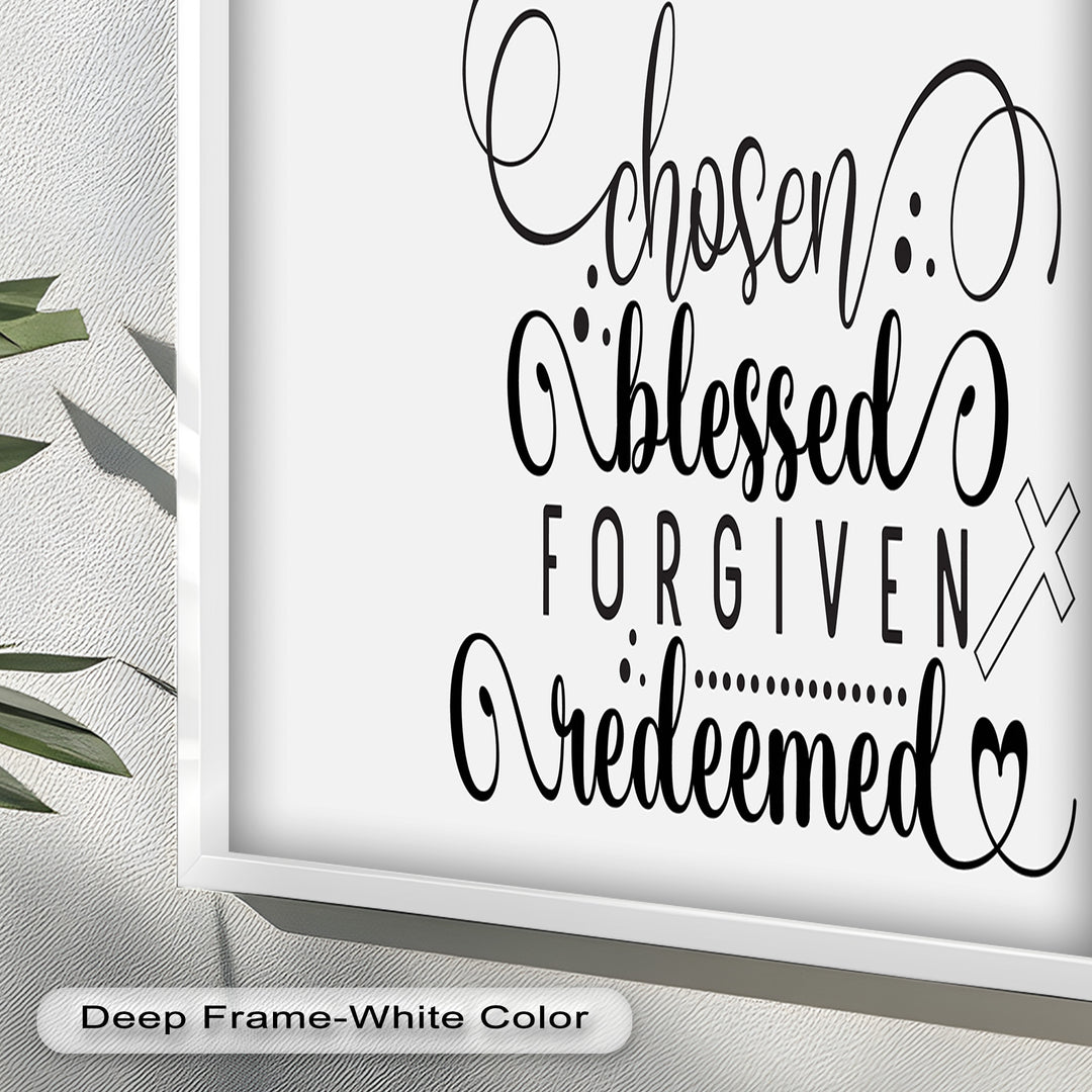 Chosen, Blessed, Forgiven, Redeemed – Bible Verse Oil Painting