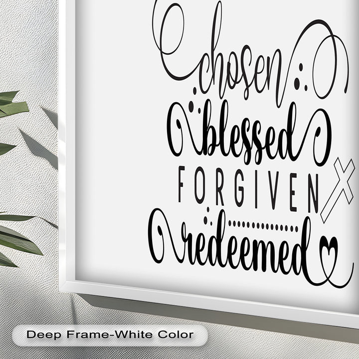 Chosen, Blessed, Forgiven, Redeemed – Bible Verse Oil Painting