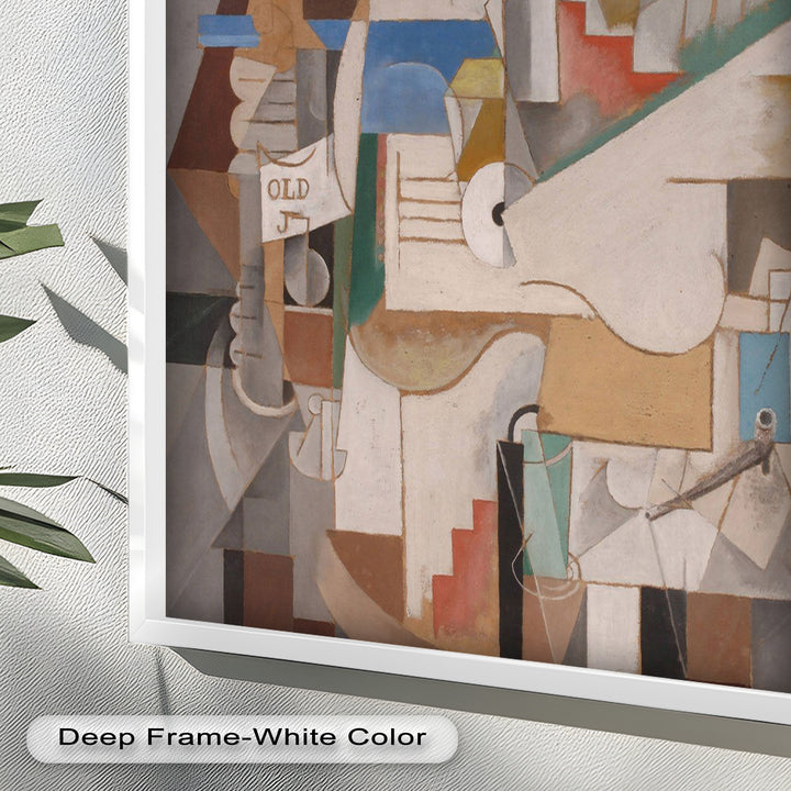 Geometric Cubist Composition Wall Art – Abstract Oil Painting