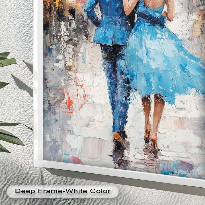 Forever in the Rain – Romantic Couple Love Oil Painting