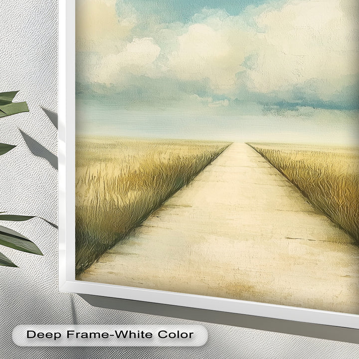 Minimal Nature Wall Art – Road Landscape Oil Painting