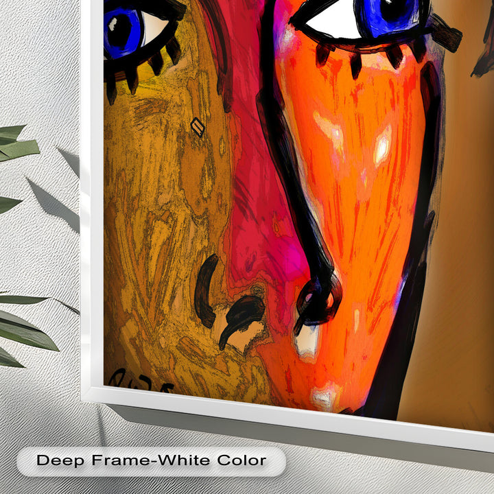 Gaze of Fire – Abstract Portrait with Distant Figure Picasso Oil Painting