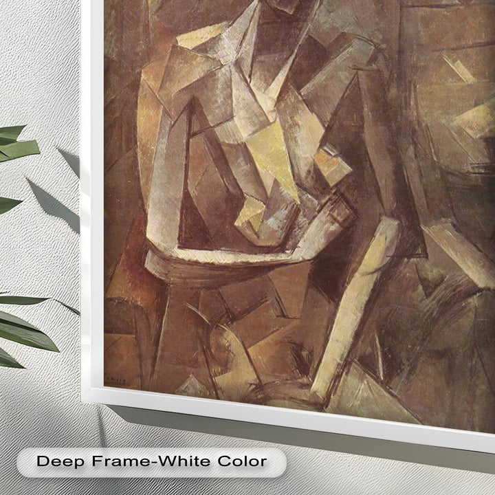 Geometric Nude Study Wall Art – Cubist Oil Painting