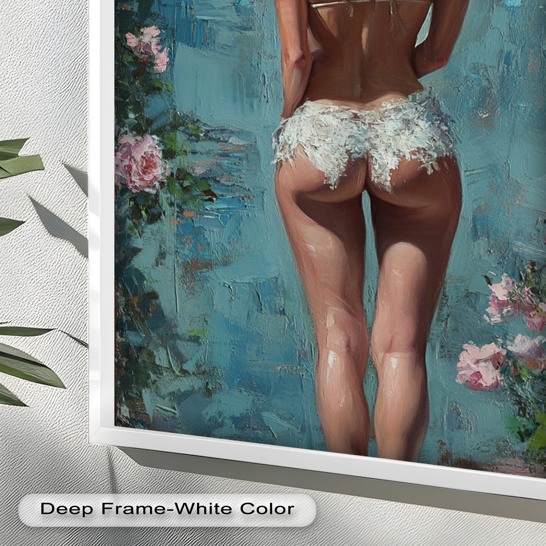 Floral Reverie – Dreamlike Summer Nude Oil Painting