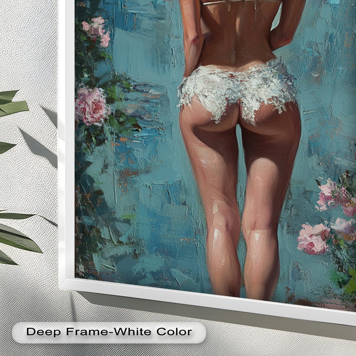 Floral Reverie – Dreamlike Summer Nude Oil Painting