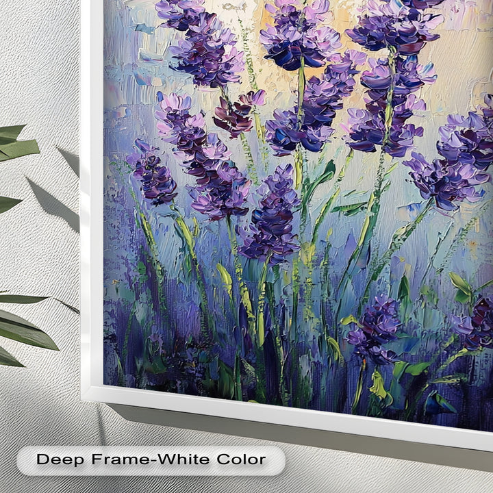 Lavender Blooms in Textured Harmony - Flower Oil Painting