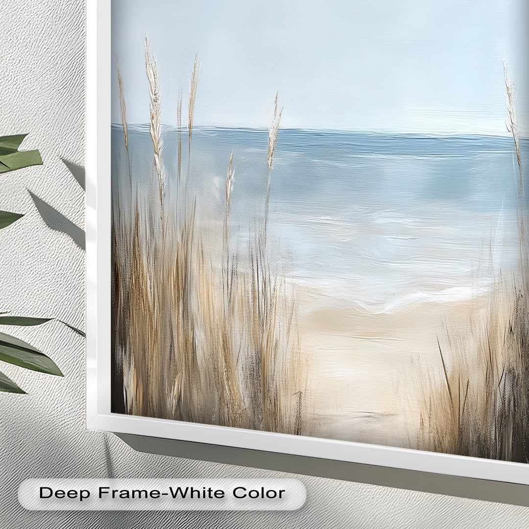 Coastal Wall Art-Beach Grass Landscape Oil Painting