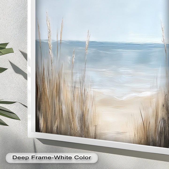 Coastal Wall Art-Beach Grass Landscape Oil Painting