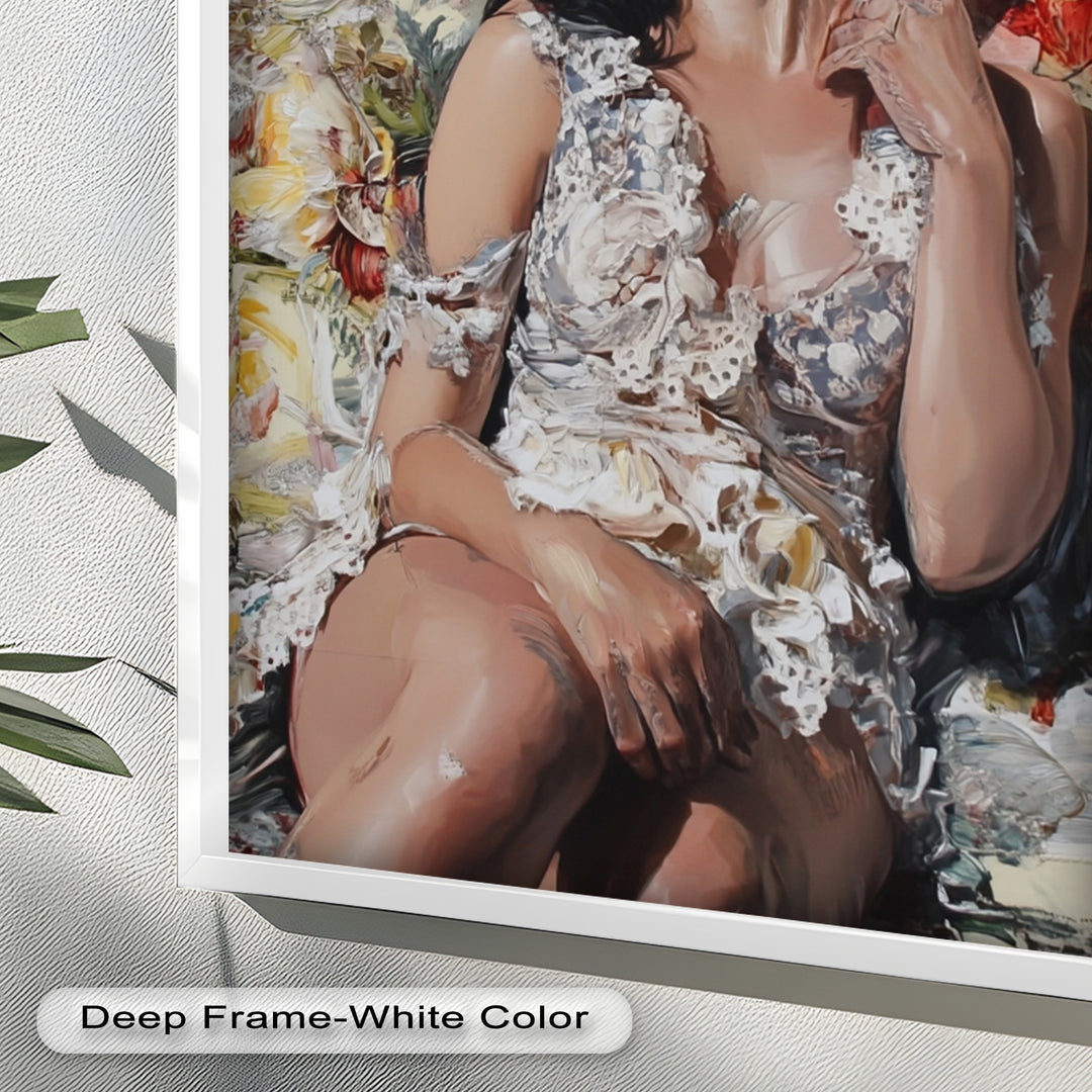 Reverie in Bloom – Zeitgenössische romantische figurative Ölmalerei