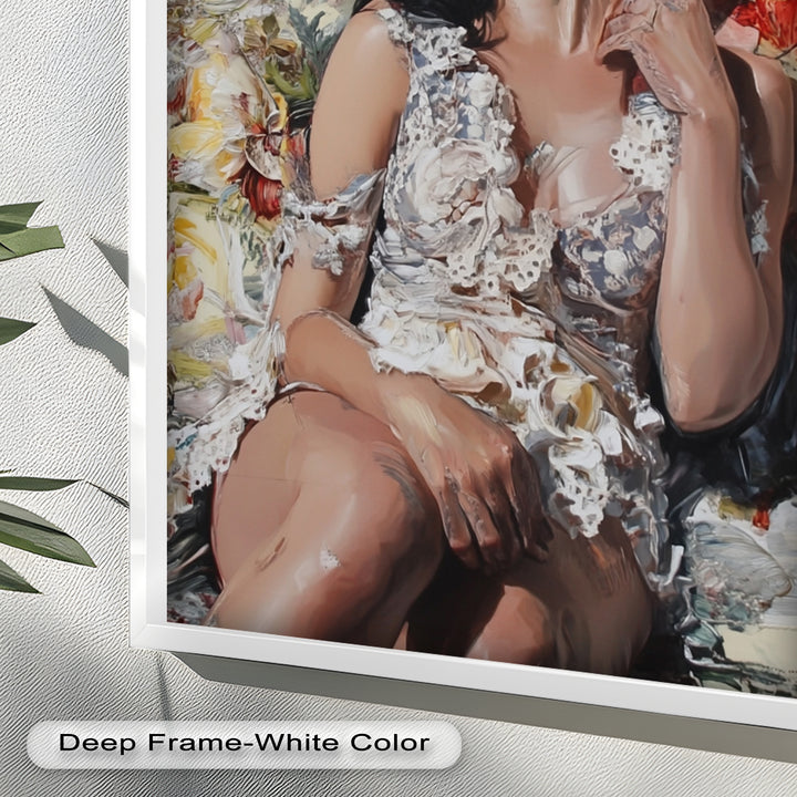 Reverie in Bloom – Zeitgenössische romantische figurative Ölmalerei