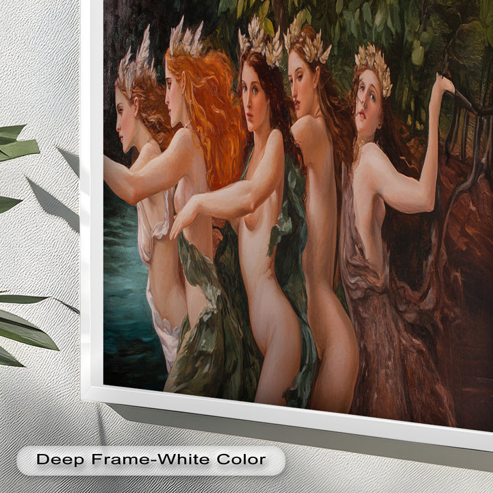 The Enchanted Procession – Mythological Forest Nymphs Oil Painting