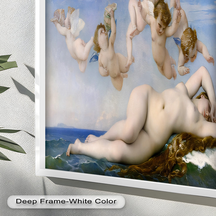 Birth of Beauty – Mythological Sea Nymph and Cherubs Oil Painting